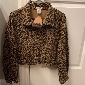 Boutique leopard print cropped jacket